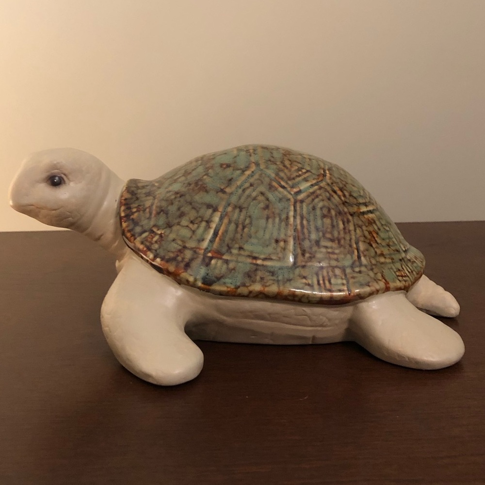 -Ceramic Glazed Pottery Tortoise Turtle  Great Condition